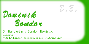 dominik bondor business card